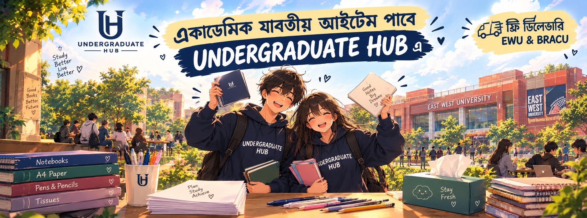 Undergraduate Hub Academic Items and Free Delivery for EWU & BRACU
